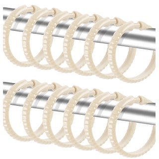 Ivory12 Piece Premium Plastic Shower Curtain Hooks Rings Round 2.25 ...